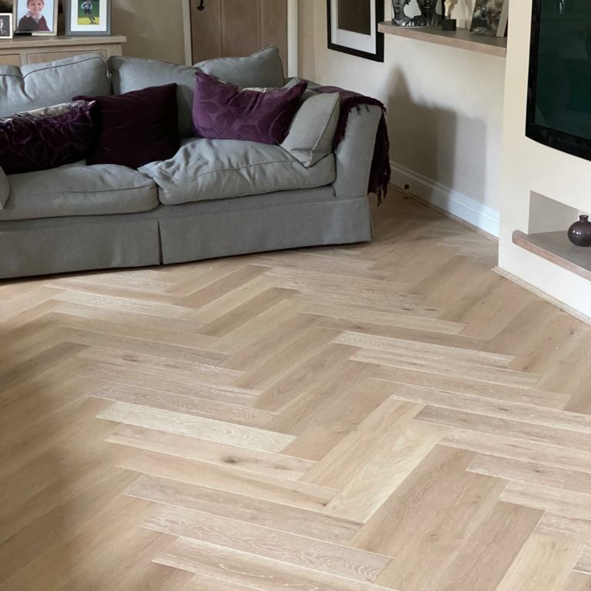 Windsor Engineered Real Wood Oak Herringbone White Washed UV Oiled